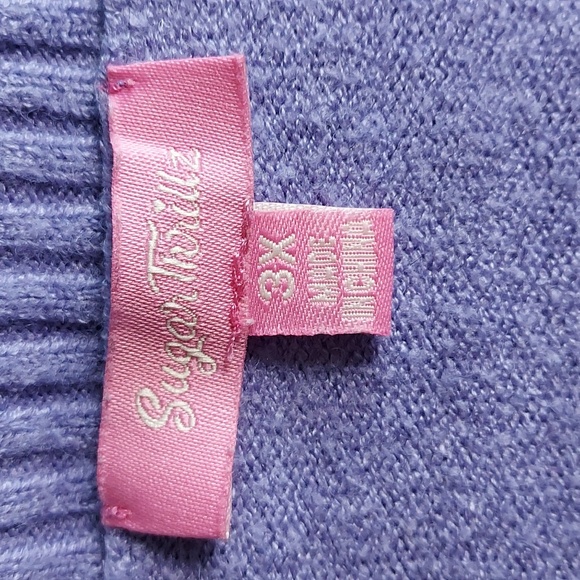 Dolls Kill Sugar Thrills Purple Floral Embroidered Cropped Cardigan Sweater 3X - Picture 7 of 8